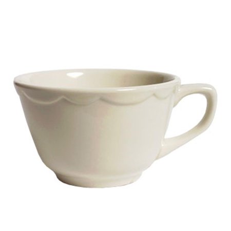 TUXTON CHINA Shell 7 oz. Scalloped Edge Round Cup - Porcelain White - 3 Dozen TSC-001